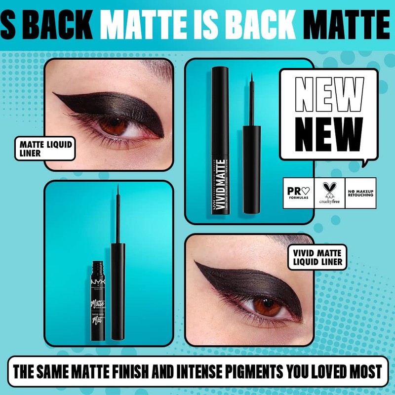 NYX PROFESSIONAL MAKEUP Vivid Matte Liquid Liner, Smear-Resistant Eyeliner with