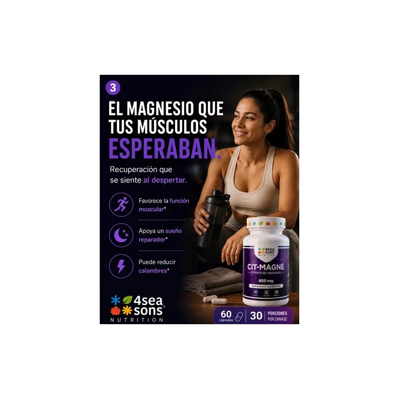 Seasons Nutrition Cit Magné Citrato Magnesio 850 Suplemento Alimenticio Fórmula