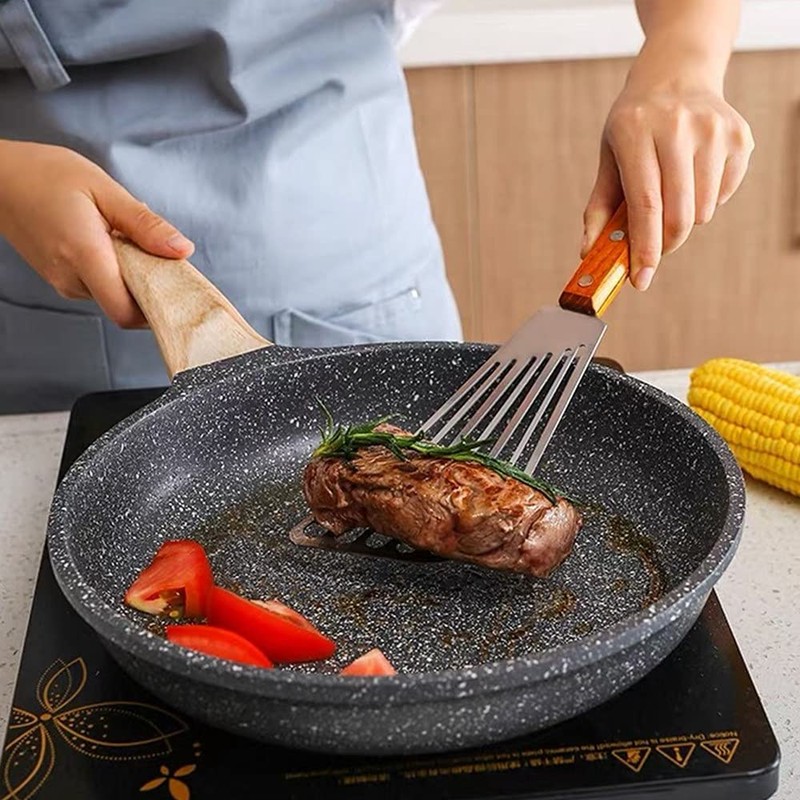 E-SideStep 11 Inch Stainless Steel Wood Handle Fish Spatula