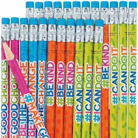 Fun Express Good Character Hashtag Pencils - 24 Pieces - Educational And Learning Activities For Kids