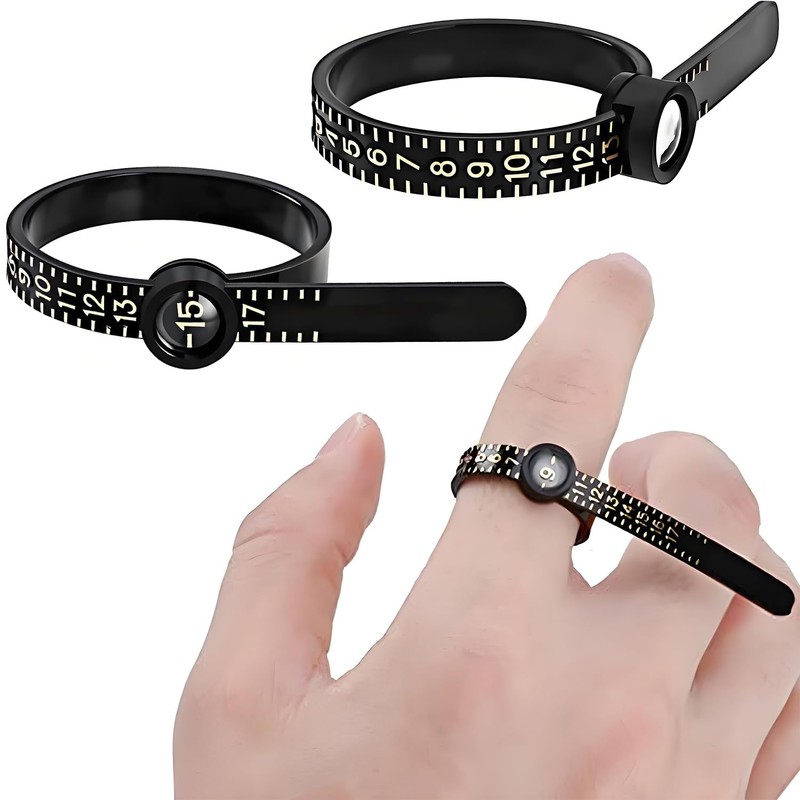 2 Pcs Ring Sizer - Finger Size Measuring Tool with