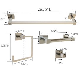 Design House 188540 Karsen 4-Piece Bathroom Accessory Kit, Polished Chrome
