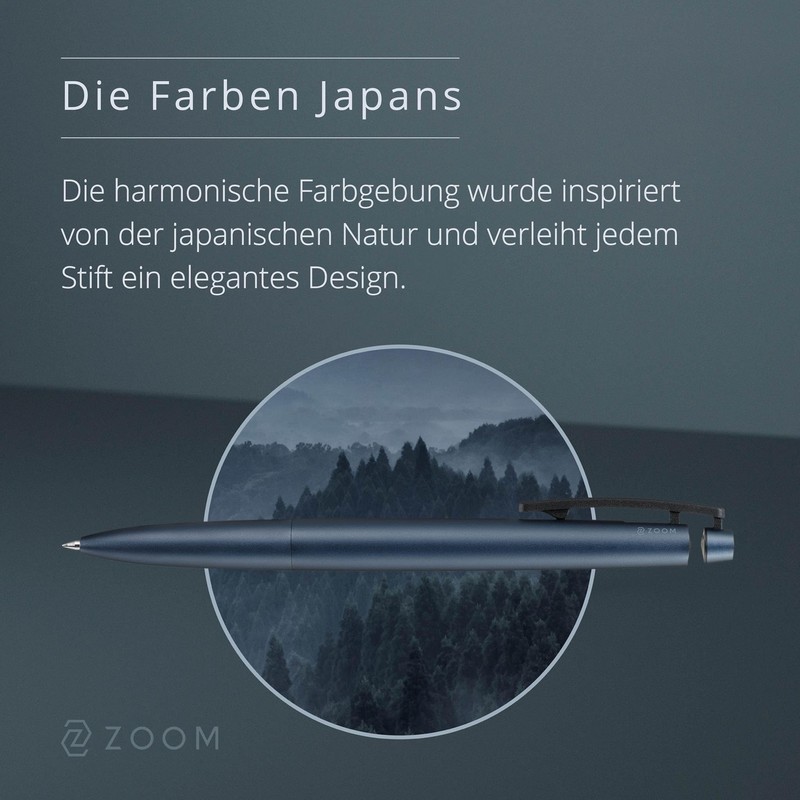 ZOOM C1 Oil Based Ballpoint Pen, 0.7 mm, Graphite Blue,
