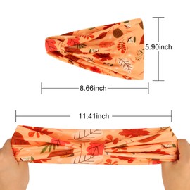 AMCAMI Boho Headbands for Women Wide Bandana Hair Bands Fall Headbands for Women Non Slip Workout Cloth Elastic Hair Accessories