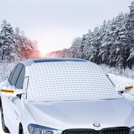 Vastsea Car Windscreen Cover, Ice Protection, Windscreen Cover, Car Sun Protection, Apply to Sun, Dust, Snow, Ice, Frost (Silver)