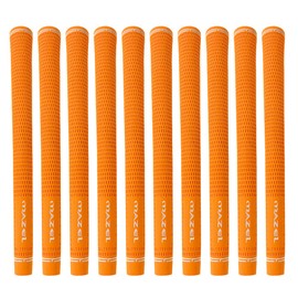 MAZEL Golf Grips Non-Slip All Weather Performance Comfort Rubber Grips for Irons, Wood and Drivers (Standard, Orange(10 Pieces))