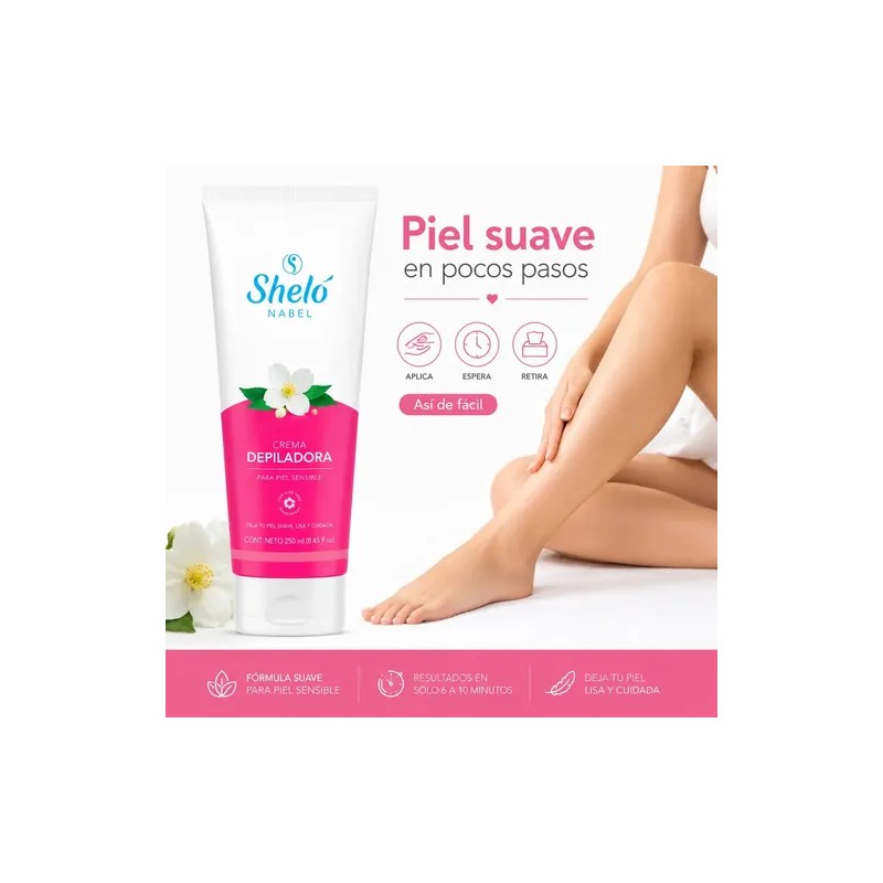 Crema Depiladora Shelo Nabel Piel Sensible 250ml Bikini