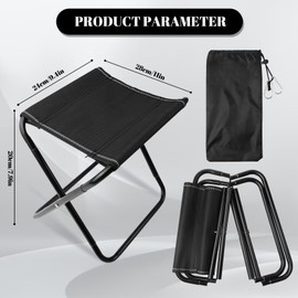 Fourindo Camping Stool Folding Stool 35 x 23 x 30 cm with Storage Bag and Carabiner for Camping Fishing Travel Picnics Hiking