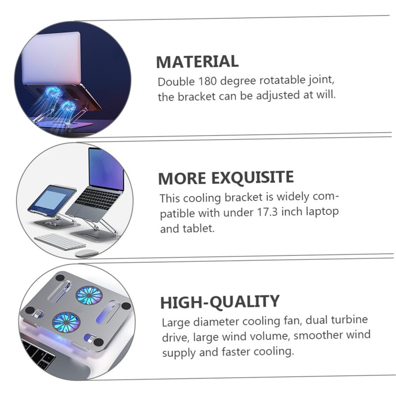 Mobestech 17.3 Inch Aluminum Alloy Dual Fan Cooling Pad Laptop