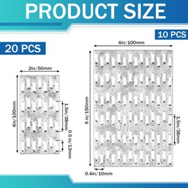 Yaocom 30 Pcs Truss Mending Plates, 2 x 4 and 4 x 6 Pronged Truss Plate Flat Truss Connector Plates with 20 Ga Thick 8 mm Nail Teeth Repair Tie Plate for Roofing Wood Brackets Timber Connectors