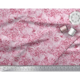 Soimoi Orange Cotton Jersey Fabric Floral Printed Craft Fabric by The Yard 58 Inch Wide