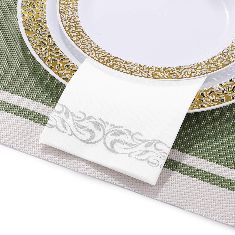 FOCUSLINE 200 Linen Feel Disposable Bathroom Napkins, Soft and Absorbent