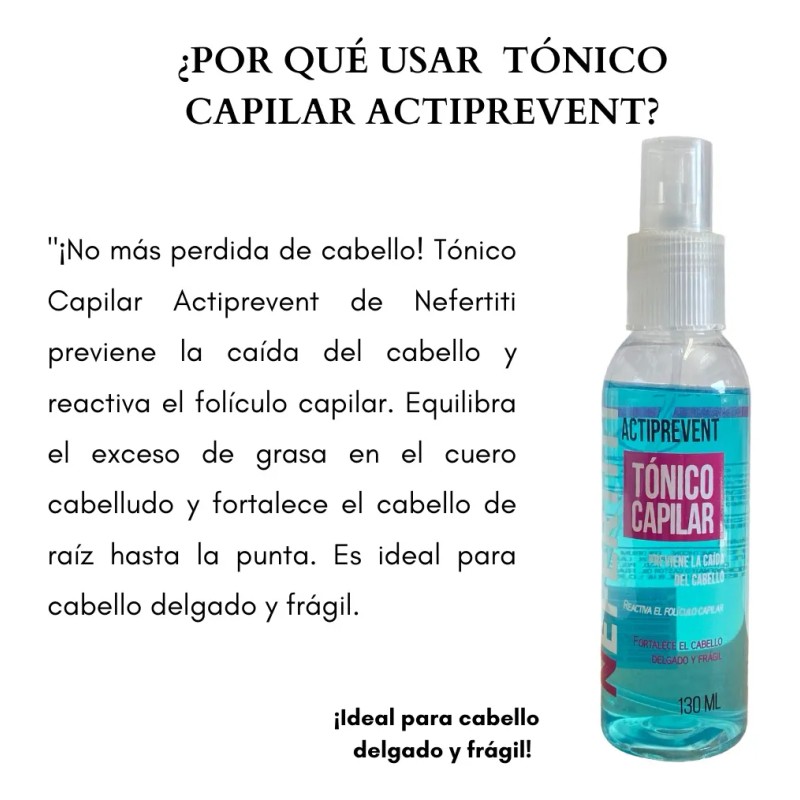 Tónico Capilar Actiprevent Nefertiti Previene La Caída 130ml