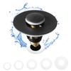 Fransiton Bathroom Sink Stopper, 1.1-1.77 Inch Basin Pop Up Black