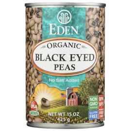 Eden Organic Black Eyed Peas, 15 oz Can, No Salt, Non-GMO, Gluten Free, Vegan, Kosher, U.S. Grown, Heat and Serve, No Preservative, Macrobiotic