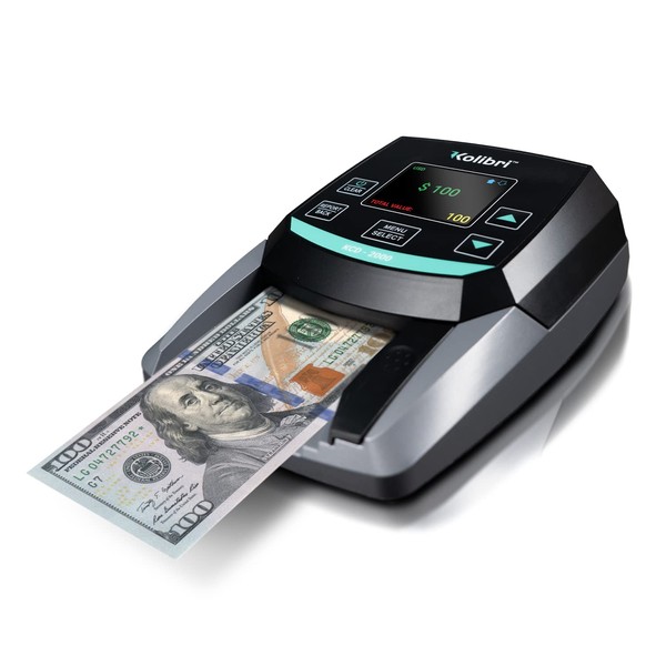 Kolibri All Orientation Instant Verification KCD-2000 Counterfeit Detector with 6 Advanced Detections and Bill Counting by Denomination Capability - Detect Fake Counterfit Bills