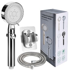 YYTECH Shower Head with Hose, Shower Head Water Saving, Hand Shower Water-Saving, Shower Head with 5 Jet Types and Stop Function, High Pressure Shower Head for Hard Water