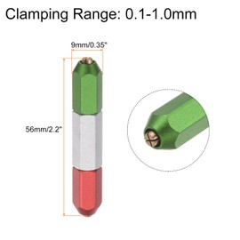 sourcing map Aluminum Alloy Pin Gage Handle 0.1-1mm Clamping Range Go No Double End Gauge Handle Industrial Tools for Plug Gage