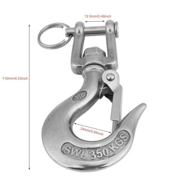 KIMISS 304 Stainless Steel Swivel Eye Clevis Lifting Chain Snap