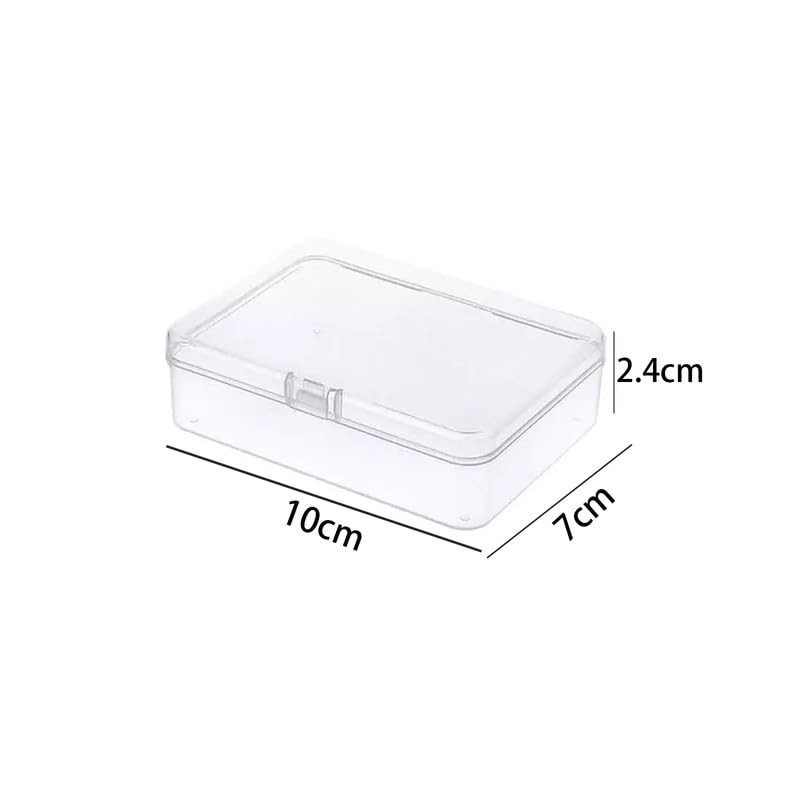 Globellapro 4PCS Square Transparent Plastic Organize,Small Storage Box with Lids,Empty