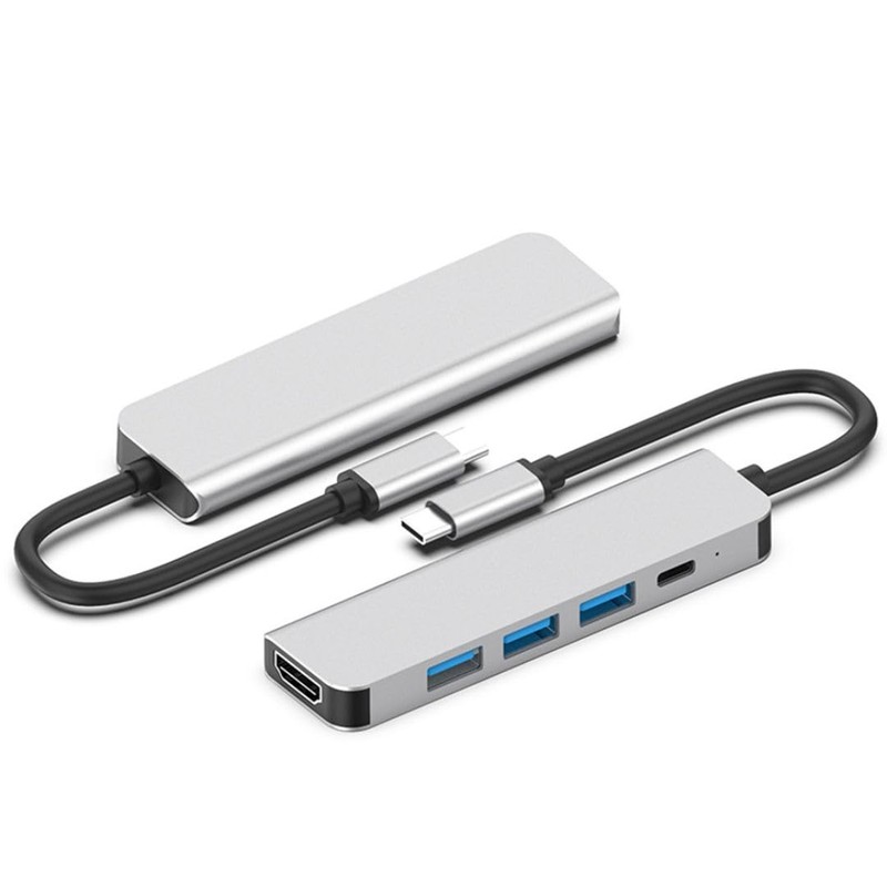 Eight Point USB Hub, 5-in-1 HDMI Type C Adapter, 4K