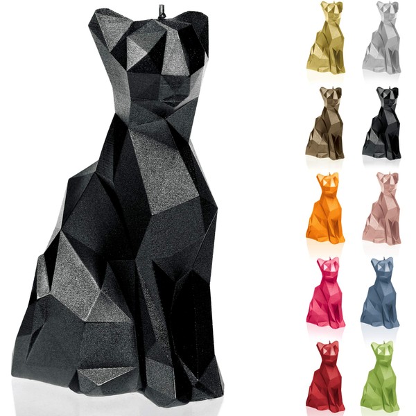Candellana Cat Shape | Height: 15 cm | Black |