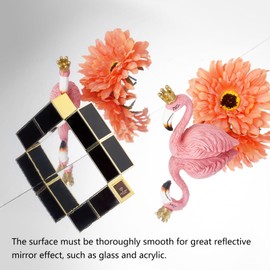 LaCheery 15.8"x80" Peel and Stick Mirror Stickers Flexible Mirror Sticker Sheet Self Adhesive Mirror Vinyl Paper Reflective Non Glass Mirror Film Roll for Walls Crafts Kids Room Wall Stickers Decor