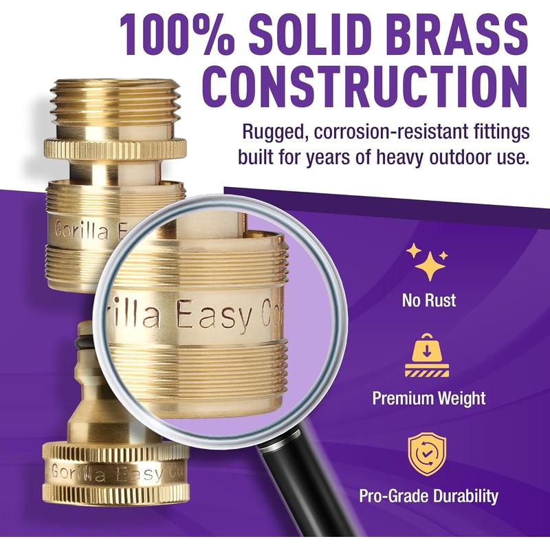 Gorilla Easy Connect Garden Hose Quick Connect Fittings ¾ Inch