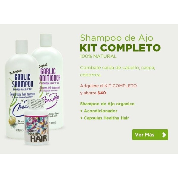 Shampoo de Ajo Nora Ross KIT COMPLETO combate caida de cabello - Caspa -Seborrea