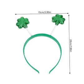 FRCOLOR 6 Pcs/Set St. Patricks Day Headbands Green Clover Shamrock Headbands Top Hat Head Boppers Irish Headwear Headpieces for Women
