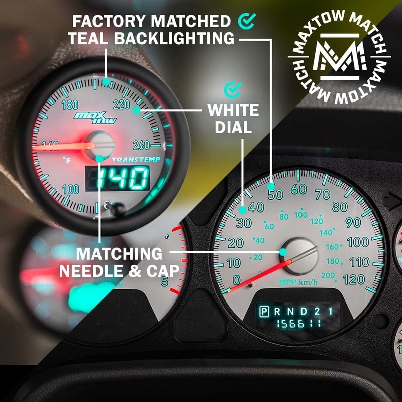 MaxTow Match 260 F Transmission Temperature Gauge Kit for Dodge