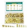 240PCS Brass Compression Sleeves Ferrules Inserts, 6 Sizes 1/2" 3/8"