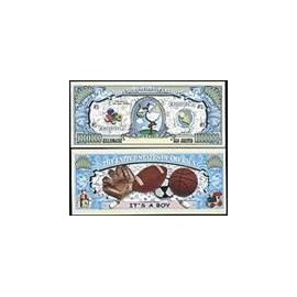 American Art Classics It's A Boy Million Dollar Baby Bill with Bill Protector