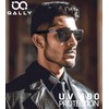 QALLY Carbon Fiber Polarized Sunglasses for Men Trendy Driving Sunglasses