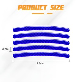 Norkmdi Reflective Car Wheel Decorative Stripe Stickers, 20PCS Fluorescent Anti-Scratch Vehicle Wheel Night Safety Warning Decal, Auto Exterior Tire Rims Ornament, Universal Fit (Blue)