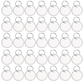 50 Pieces Metal Rim Key Tags, Key Ring Round Paper Tags with Metal Rings for Key Backpack Luggage Pet Car and Door Keys (50Pcs 1.1Inch)