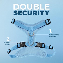 Voyager Step-in Lock Pet Harness - All Weather Mesh, Adjustable Step in Harness for Cats and Dogs by Best Pet Supplies - Baby Blue, S