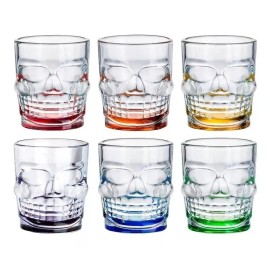 E-karly Set 6 Shot Tequilero Caballito Mezcal Vaso Craneo Calavera
