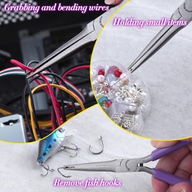 SPEEDWOX Mini Needle Nose Pliers with Smooth Jaw 5" Precision Wire Looping Pliers Needle Remover Pliers Fishing Tools Precision Pliers for Jewelry Making and Small Object Gripping