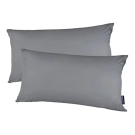 Sleepwise set of 2 pillow cases with zipper, ÖKO-TEX, allergy-friendly, neck pillow case, pillow case, bed pillow case, pillow case, pillow case, soft, Light Grey, 40 x 80 cm