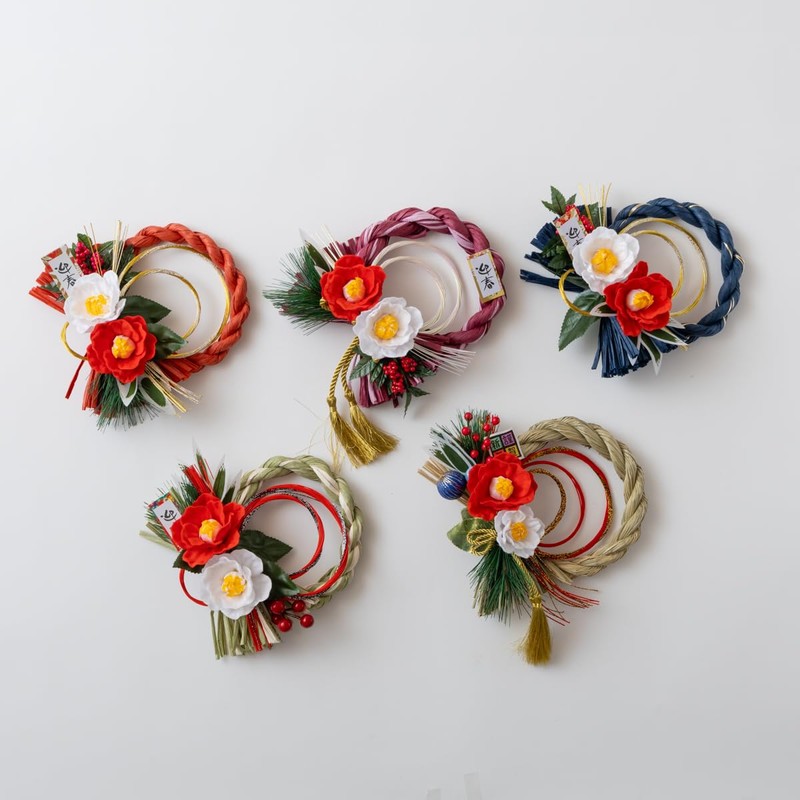 Hideshime MD-04A Shimenawa, Stylish, New Year Decoration, Modern Wreath (Tsubaki),