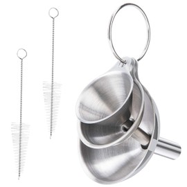 3pcs Stainless Steel Funnel Set – Versatile Kitchen Funnels for Bottles, Containers, Jam, Cooking Oils, Liquids, Powders (1.77", 2.2", 2.95") – Durable, Easy to Clean, Multi-Sized Funnels for Kitchen