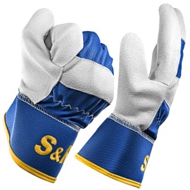 S&R Leather Work Gloves 4 Pairs Size XL/10 Construction and Gardening Gloves Also for Metal and Forestry Crafts Protective Glove Genuine Leather Certified CE Soft Lining