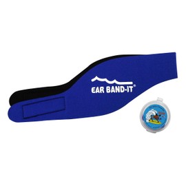 Ear Band-it Blue Large Swimming Headband - Best Swimming Headband - Prevents Water Intrusion and Holds Ear Plugs Securely - Doctor Recommended - Safety Putty Buddies Ear Plugs - Invented by EAR and Throat Physician JAEBJL-B