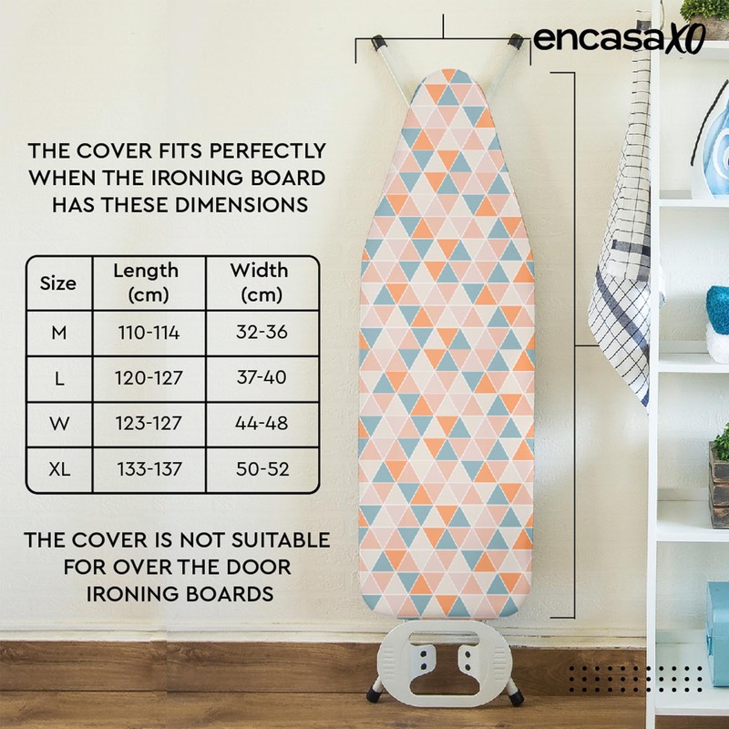 Encasa XO Ironing Board Cover and Pad - Thick 4mm