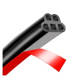 Double Layer Car Door Seal Strip 52.5ft, B-Shape Rubber Weather Stripping Self Adhesive Auto Sealing Strip for SUV Truck RV Door Hood Trunk Tailgate, Soundproof&Universal Automotive Accessory (52.5FT)