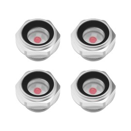 Be In Your Mind 4pcs 3/8 Air Compressor Oil Level Sight Glass BSP Aluminum Alloy Liquid Level Connector Suitable for Air Compressor Check the Pump Oil Level