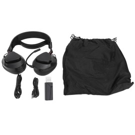 Wired Gaming Headset 2.4G Receiver Bluetooth 4 Modes Adjustable Headband Rotatable Lightweight Wireless Gaming Headset Black Red