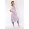 Schuerzenfabrik Button Gown Women's Mixed Fabric Checked Apron Sleeveless Cooking