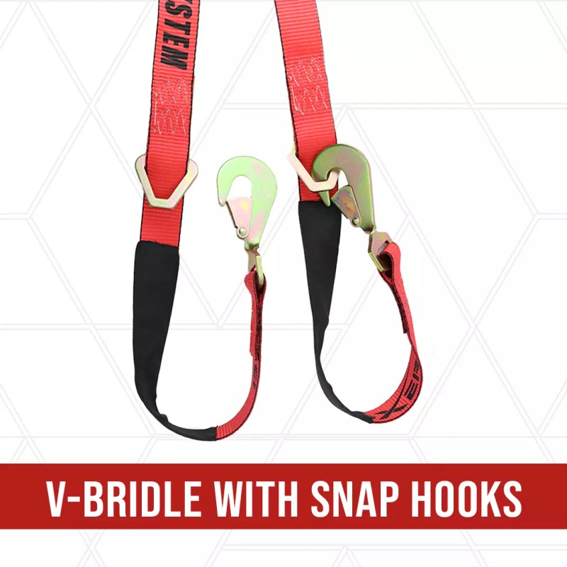 Boxer Tool V Bridle Tow Straps 2" x 6' Snap